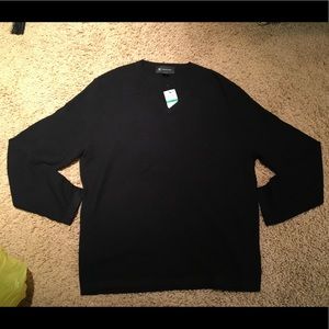 Men's black V-neck sweater